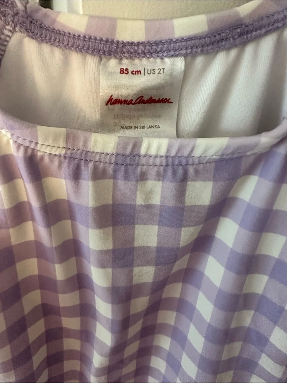 Hanna Andersson Lilac and White Gingham Dress